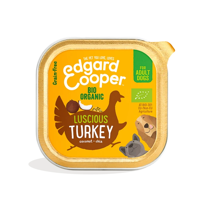 Edgard & Cooper Edgard&Cooper Barquettes BIO Pour Chien à La Dinde - 17x100g 3 Edgard & Cooper Edgard&Cooper Barquettes BIO Pour Chien à La Dinde - 17x100g