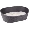 Flamingo Panier Xepp Feutre Oval Gris Foncé + Coussin Gris Clair 68x47x23cm