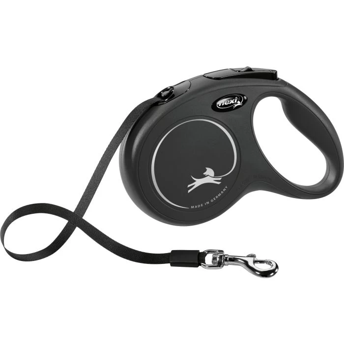 Laisse Flexi New Classic Sangle L/5m Noir 3 Laisse Flexi New Classic Sangle L/5m Noir