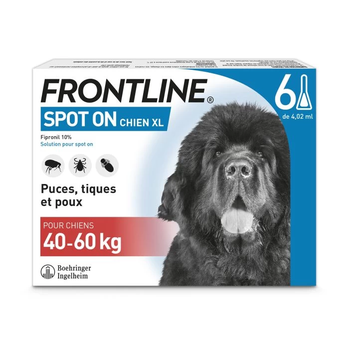 Frontline Spot-on Chien XL 40-60Kg 6 Pipettes 3 Frontline Spot-on Chien XL 40-60Kg 6 Pipettes