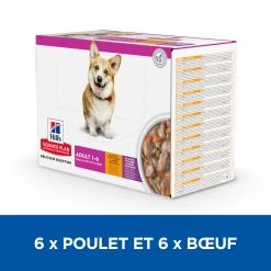 HILL'S SCIENCE PLAN HEALTHY CUISINE MIJOTÉS POUR CHIEN ADULTE SMALL & MINI AU POULET ET AU BŒUF 12X80G -Fournitures Pour Animaux Magasin Hill s science plan chien adult healthy cuisine mijotes sachet repas poulet boeuf 12x80g 2 FR