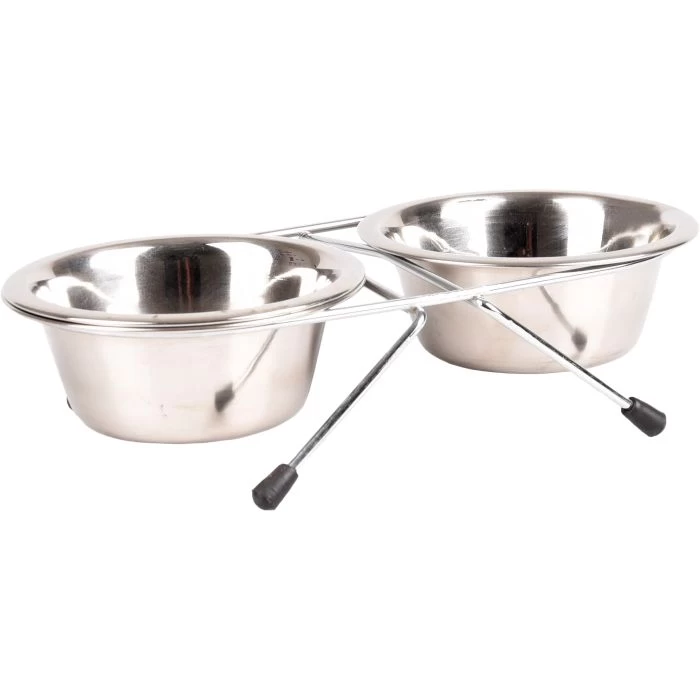 Flamingo Gamelle Pour La Nourriture Et L'eau Set + Support Arjun Inox 25cm 2500ml 3 Flamingo Gamelle Pour La Nourriture Et L'eau Set + Support Arjun Inox 25cm 2500ml
